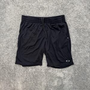Oakley Shorts Mens Large Black Athletic Performance Drawstring Pockets Polyester